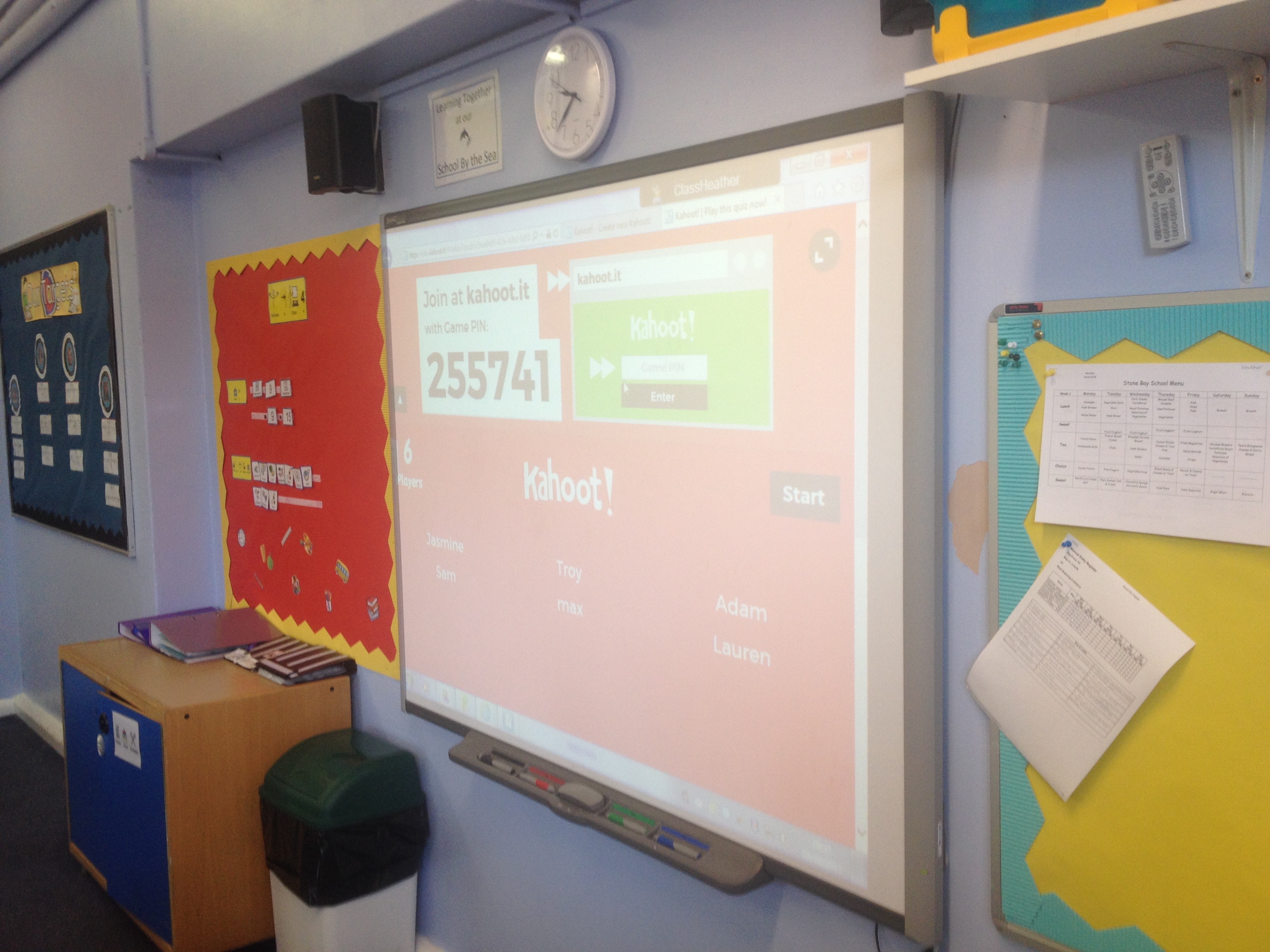 SEN classroom Kahoot on the Interactive Whiteboard