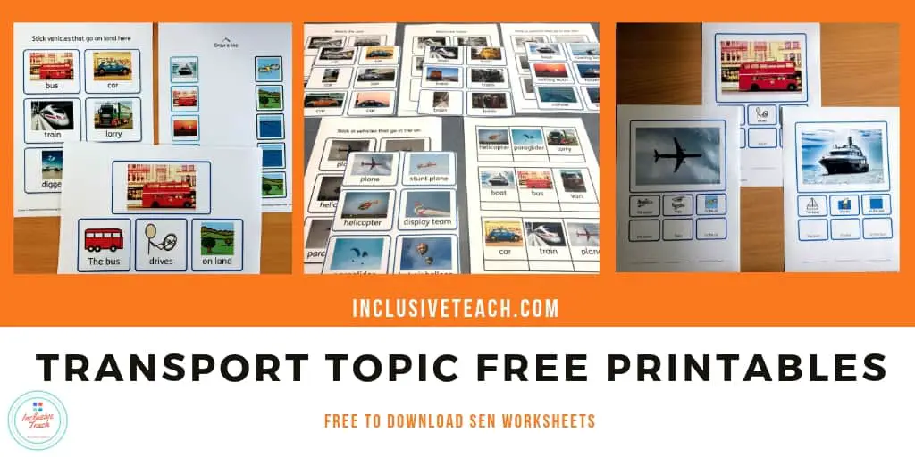 Transport Topic Free Printables SEN worksheets vehicles
