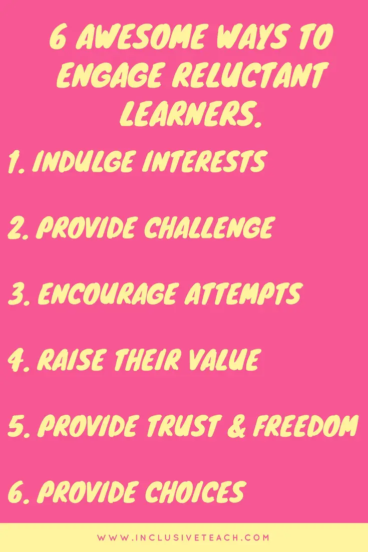 Ways to engage reluctant learners infographic