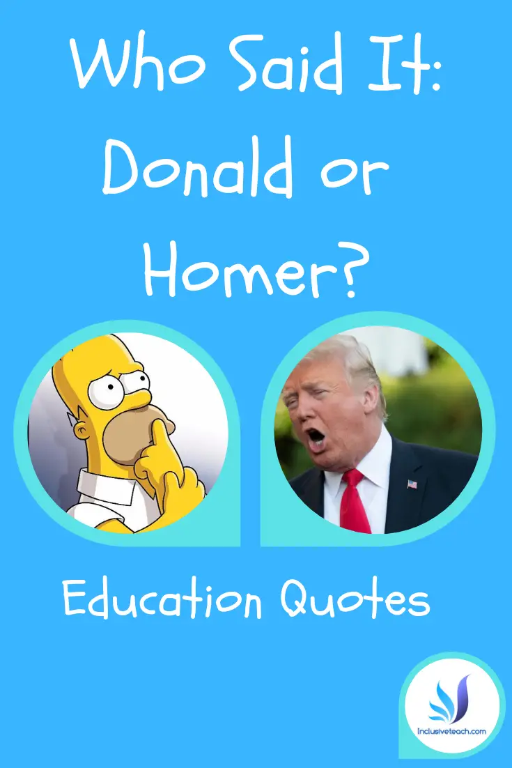Trump or simpsons education quote quiz