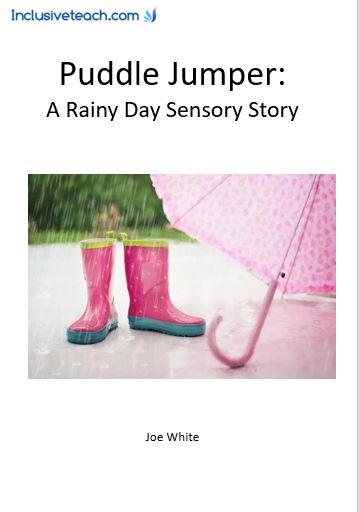 Rainy day sensory story jumping in puddles