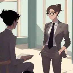 tell me about yourself teacher interview asking questions in anime style ai generated