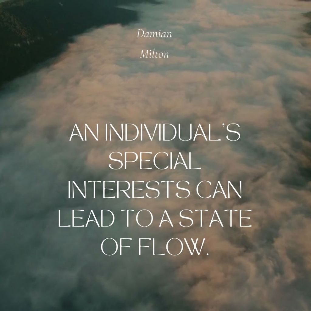 an individual's special interests can lead to a state of flow. Flow State and Autism