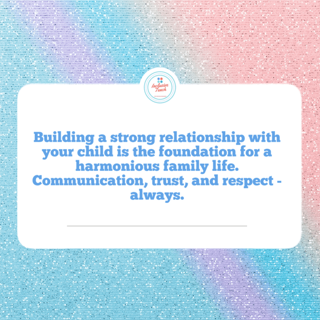 Building a strong relationship with your child is the foundation for a harmonious family life. Communication, trust, and respect - always.  PARENTING quotes