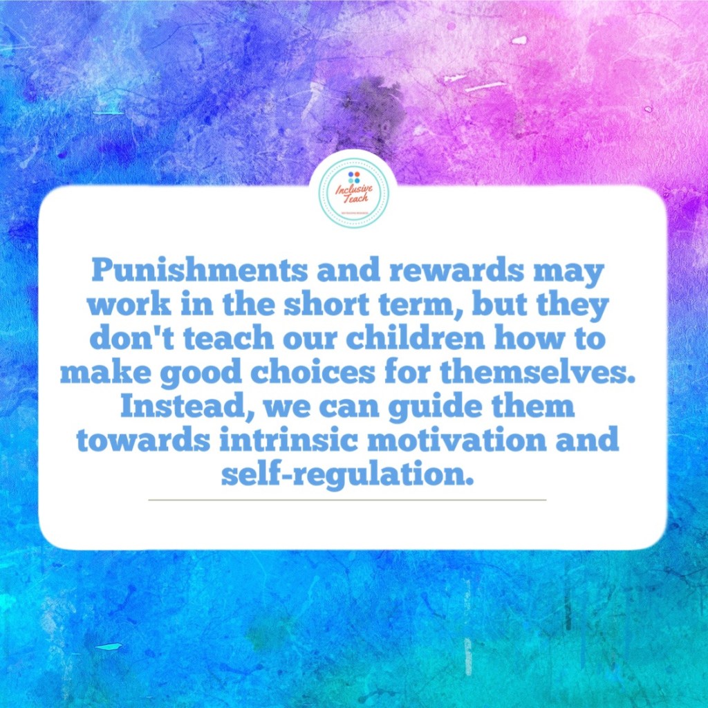 Punishments and rewards may work in the short term, but they don't teach our children how to make good choices for themselves. Instead, we can guide them towards intrinsic motivation and self-regulation.