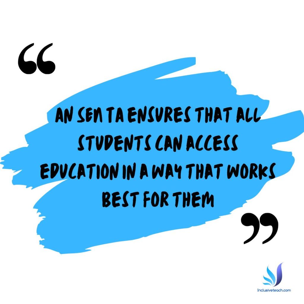 An SEN TA ensures that all students can access education in a way that works best for them