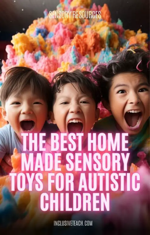 The Best Home Made Sensory Toys for Autistic Children multicoloured foam and children playing