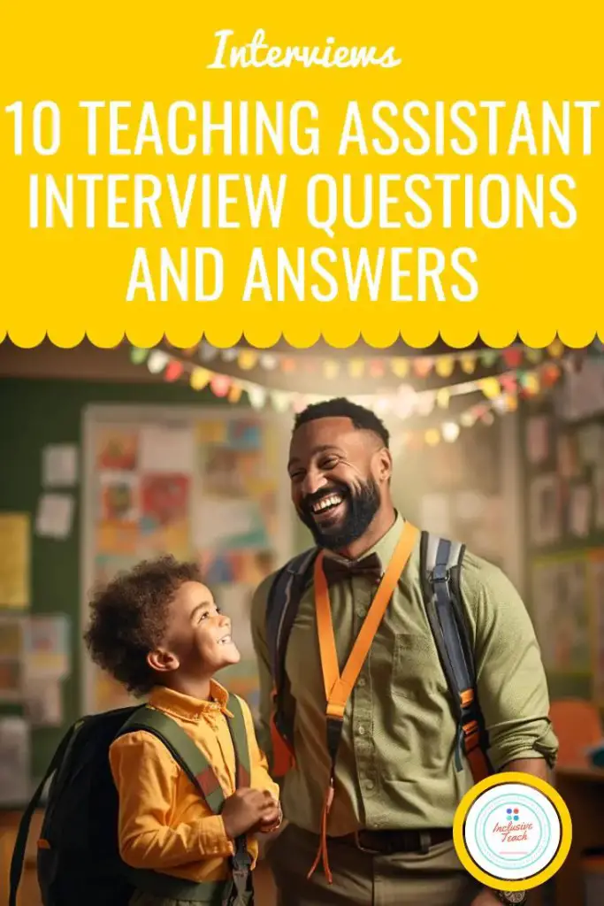 10 Teaching Assistant Interview Questions and Answers a male TA and a pupil laughing