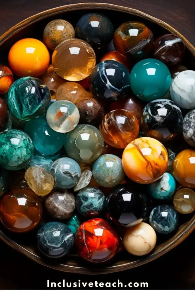 A Bowl of shiny Marbles Ready For A Game
