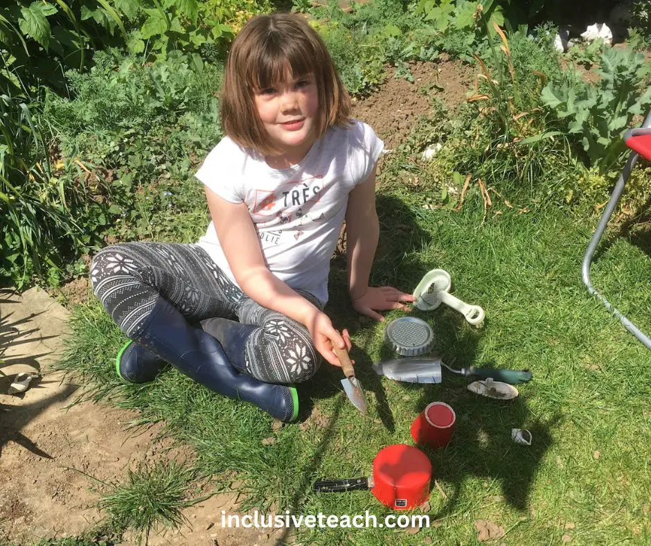 Outdoor Unstructured play Child playing in the garden